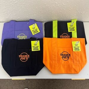 Trader Joe's Canvas Tote Bags - full set, new with tags